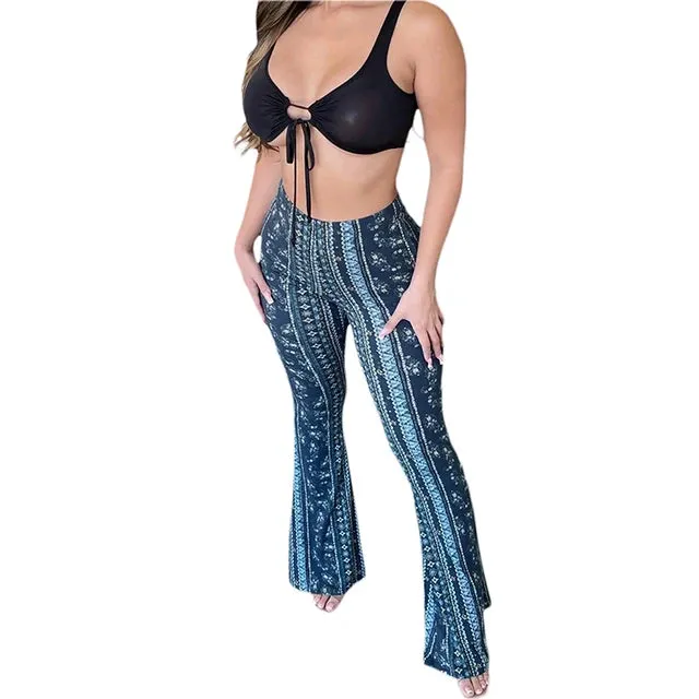 Women's Flare Ethnic Print Pants