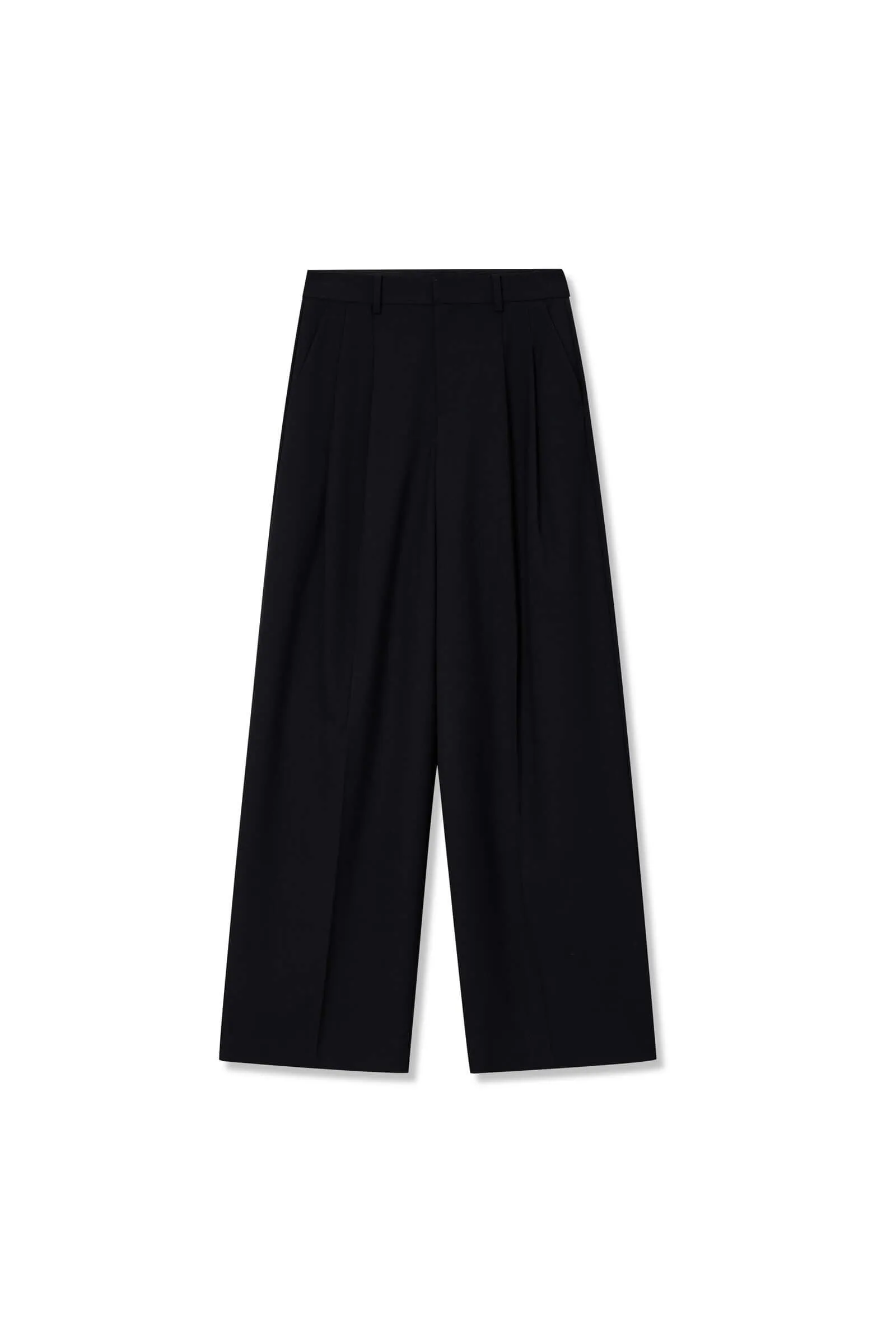 Wool High-Waisted Wide-Leg Trousers